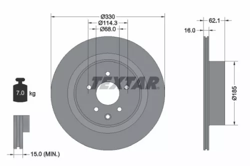 2x Textar Rear Vented Brake Discs Pair For Infiniti Ex G