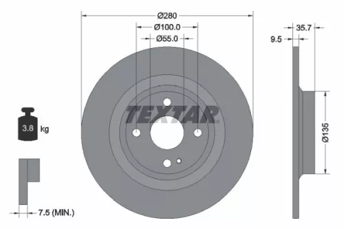 2x Textar Rear Solid Brake Discs Pair For Abarth Fiat Mazda 124 Mx-5 Mx-5 Rf