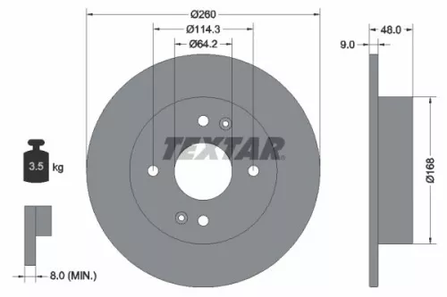 2x Textar Rear Solid Brake Discs Pair For Acura Honda Accord Cl
