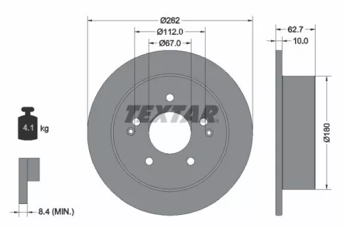 2x Textar Rear Solid Brake Discs Pair For Ssangyong Actyon Actyon Sports Korando