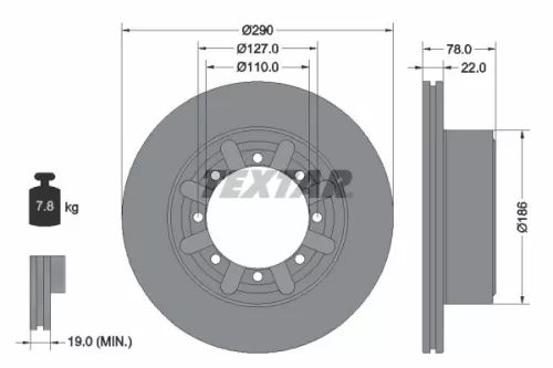 2x Textar Rear Vented Brake Discs Pair For Nissan Atleon Cabstar Nt400 Cabstar