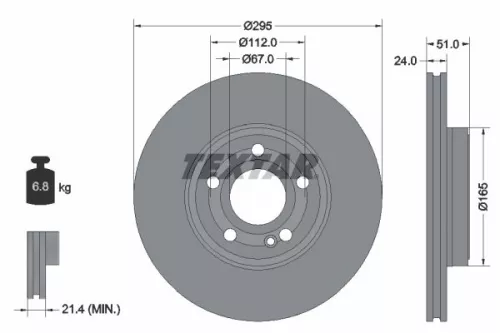2x Textar Front Vented Brake Discs Pair For Mercedes Mercedes (Bbdc) A-class B-c