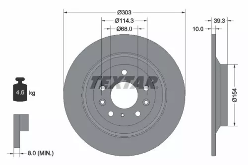 2x Textar Rear Solid Brake Discs Pair For Mazda Cx-30