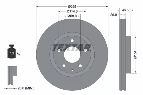 2x Textar Front Vented Brake Discs Pair For Mazda 3 Cx-30