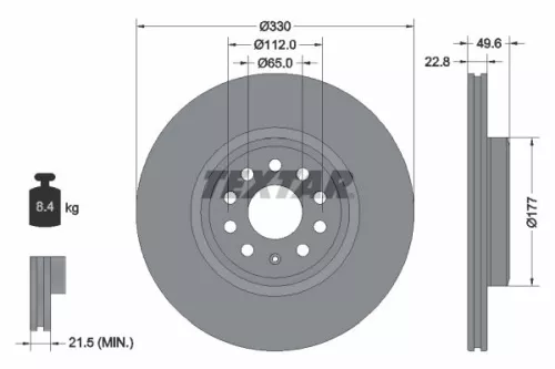 2x Textar Front Vented Brake Discs Pair For Cupra Vw Born Id.3