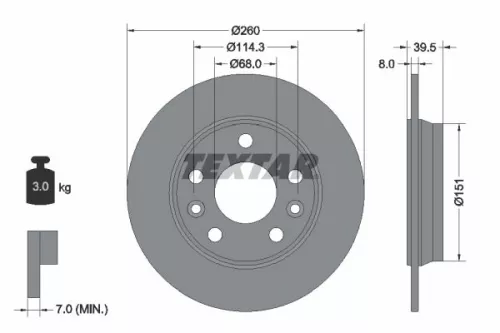 2x Textar Rear Solid Brake Discs Pair For Renault Zoe