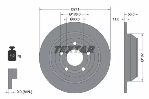 2x Textar Rear Solid Brake Discs Pair For Ford Ford Australia Puma