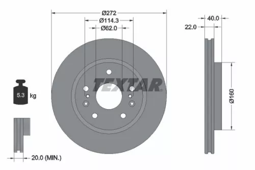 2x Textar Front Vented Brake Discs Pair For Suzuki Swift