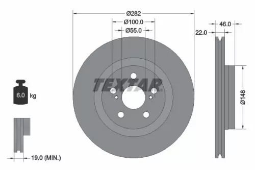 2x Textar Front Vented Brake Discs Pair For Mazda Toyota 2 Yaris