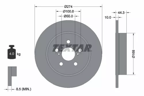 2x Textar Rear Solid Brake Discs Pair For Mazda Toyota 2 Yaris