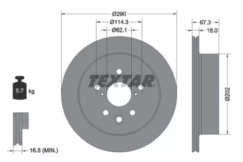 2x Textar Rear Vented Brake Discs Pair For Lexus Is