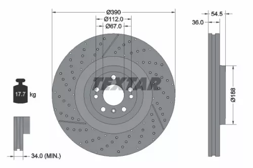 2x Textar Front Perforated Brake Discs Pair For Mercedes Gl-class Gle Gls M-clas