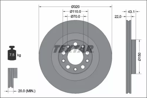 2x Textar Rear Vented Brake Discs Pair For Alfa Romeo Giulia Stelvio