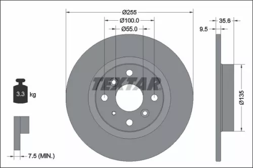 2x Textar Rear Solid Brake Discs Pair For Mazda 2 Mx-5 Mx-5 Rf