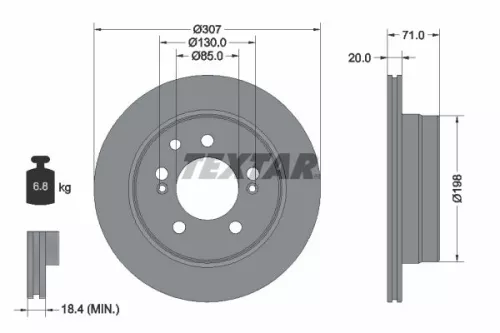 2x Textar Rear Vented Brake Discs Pair For Ssangyong Kyron Rexton Rexton / Rexto