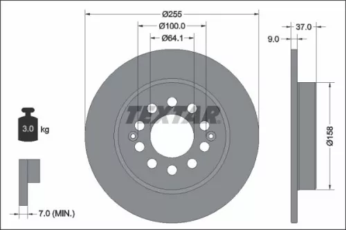 2x Textar Rear Solid Brake Discs Pair For Mg Mg (Saic) Roewe (Saic) Mg Zs Rx3 Rx