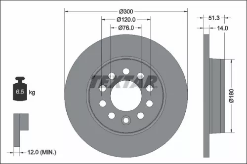 2x Textar Rear Solid Brake Discs Pair For Vw California Multivan