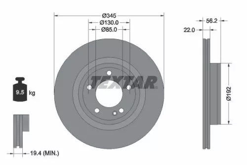 2x Textar Rear Vented Brake Discs Pair For Mercedes G-class
