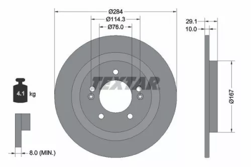 2x Textar Rear Solid Brake Discs Pair For Hyundai Kia Ioniq Niro Niro Plus