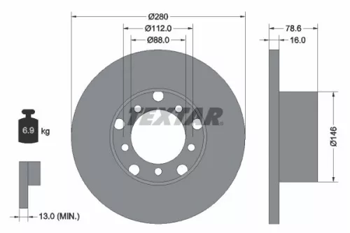 2x Textar Front Solid Brake Discs Pair For Mercedes T1 T1/tn T2/l T2/ln1