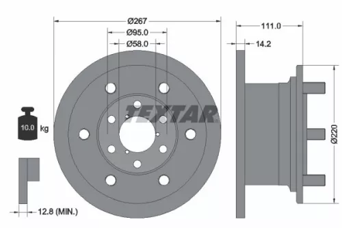 2x Textar Front Solid Brake Discs Pair For Alfa Romeo Iveco Ar 8 Daily