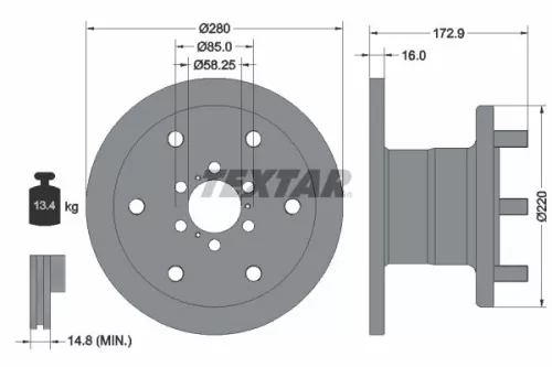 2x Textar Front Solid Brake Discs Pair For Iveco Daily
