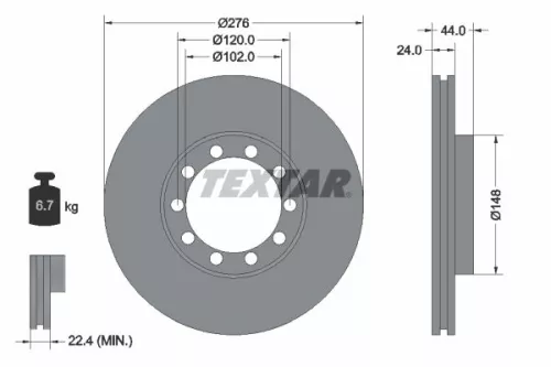 2x Textar Front Vented Brake Discs Pair For Renault Trucks Messenger