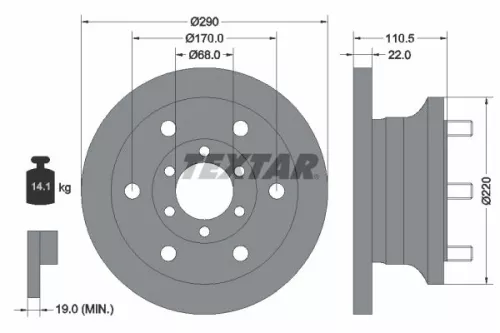 2x Textar Front Solid Brake Discs Pair For Iveco Daily