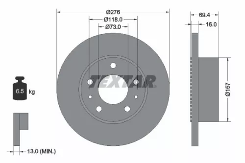 2x Textar Rear Solid Brake Discs Pair For Iveco Daily