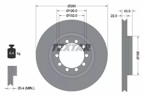 2x Textar Front Vented Brake Discs Pair For Renault Renault Trucks Mascott Maste