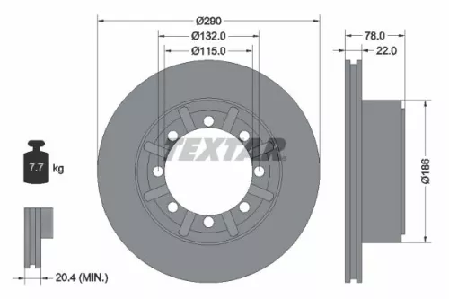 2x Textar Rear Vented Brake Discs Pair For Renault Renault Trucks Mascott Master