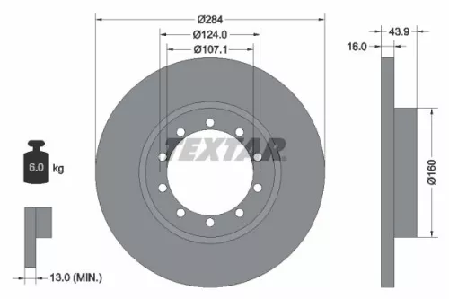2x Textar Rear Solid Brake Discs Pair For Ford Ford (Jmc) Ford Australia Transit