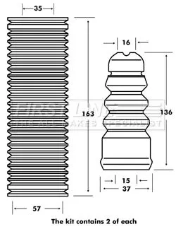 FIRST LINE FIRST LINE FPK7005 Front Shock Absorber Dust Cover Kit For Audi A4 