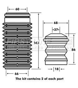 Front Shock Absorber Dust Cover Kit For Audi Bmw Skoda 3 5 6 7 Series A2 Fabia