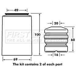 Front Shock Absorber Dust Cover Kit For Bmw 5 Series