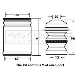 Front Shock Absorber Dust Cover Kit For Audi Bmw 5 Series 80