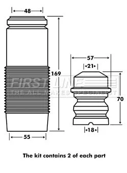 FIRST LINE FIRST LINE FPK7055 Front Shock Absorber Dust Cover Kit For Ford Fiesta 