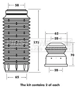 FIRST LINE FIRST LINE FPK7058 Front Shock Absorber Dust Cover Kit For Ford Mondeo 