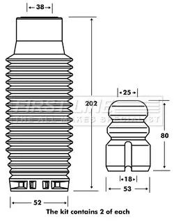 Front Shock Absorber Dust Cover Kit For Peugeot 206 206 Van 206+