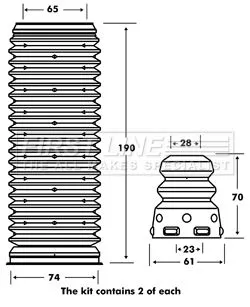 FIRST LINE FIRST LINE FPK7073 Front Shock Absorber Dust Cover Kit For Audi Seat Skoda Vw A3 Alhambra Altea Alt 