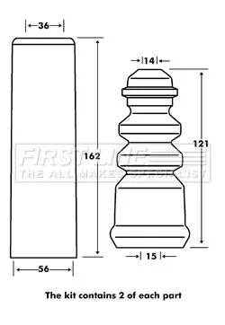 FIRST LINE FIRST LINE FPK7079 Rear Shock Absorber Dust Cover Kit For Seat Skoda Vw Arosa Fabia Lupo 