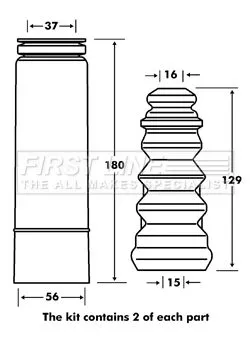 FIRST LINE FIRST LINE FPK7081 Rear Shock Absorber Dust Cover Kit For Audi Chevrolet Daewoo Ford Mazda Seat Sko 
