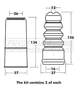 FIRST LINE FIRST LINE FPK7082 Rear Shock Absorber Dust Cover Kit For Audi Seat Skoda Vw A4 A6 Passat Rapid Roo 