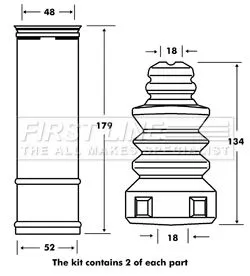 FIRST LINE FIRST LINE FPK7084 Rear Shock Absorber Dust Cover Kit For Skoda Vw Golf Golf Plus Octavia 
