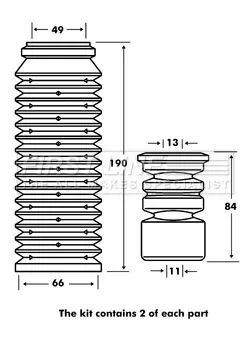 Rear Shock Absorber Dust Cover Kit For Vw Passat