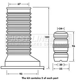 FIRST LINE FIRST LINE FPK7102 Front Shock Absorber Dust Cover Kit For Toyota Avensis Corolla 