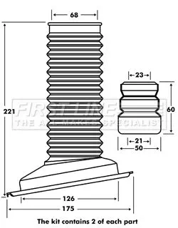 FIRST LINE FIRST LINE FPK7103 Front Shock Absorber Dust Cover Kit For Toyota Rav 4 
