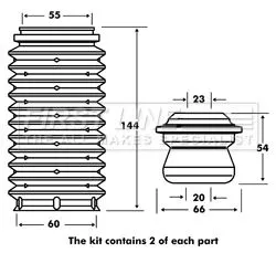 Front Shock Absorber Dust Cover Kit For Volvo S40 V40