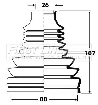 FIRST LINE FIRST LINE FCB2811 Front Rear Left Right Inner Outer Cv Boot Kit Fits Alfa Romeo Audi Fiat Lancia O 
