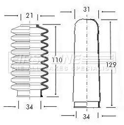FIRST LINE FIRST LINE FSG3005 Front Left Or Right Steering Rack Boot Fits Vw Derby Polo 